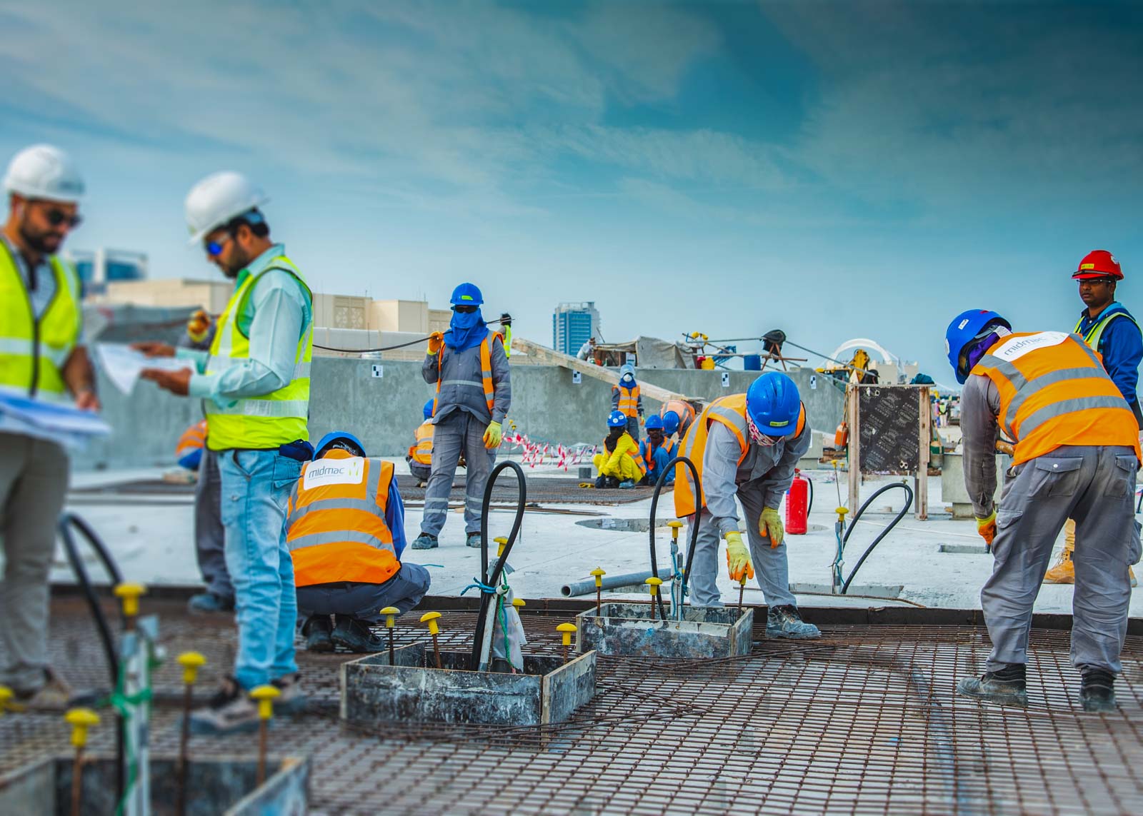 Skilled workers on site